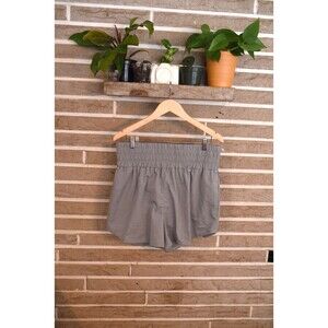 Nike Dri-Fit Women's High Waist Shorts DX6642-519 - Size XL Gray Athletic Gym